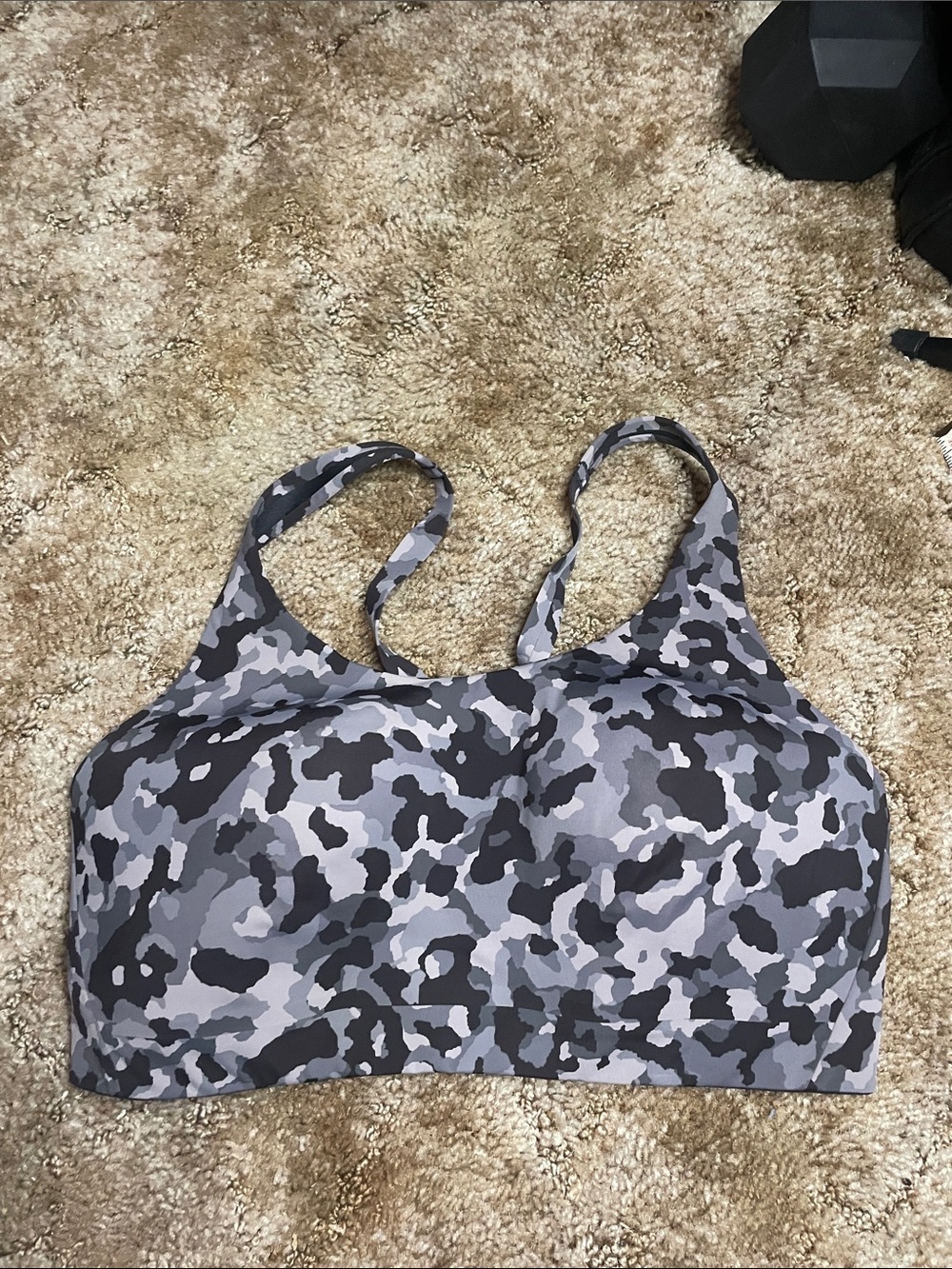 Athleta‎ Gray & Black Camouflage Sports Bra Size 38D